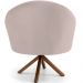 Kit 02 Poltronas Decorativa Base Giratória de Madeira Rafa D02 Veludo Bege C-309 - Lyam Decor