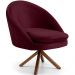 Kit 02 Poltronas Decorativa Base Giratória de Madeira Rafa D02 Veludo Marsala B-278 - Lyam Decor