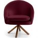 Kit 02 Poltronas Decorativa Base Giratória de Madeira Rafa D02 Veludo Marsala B-278 - Lyam Decor