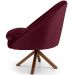 Kit 02 Poltronas Decorativa Base Giratória de Madeira Rafa D02 Veludo Marsala B-278 - Lyam Decor