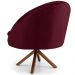 Kit 02 Poltronas Decorativa Base Giratória de Madeira Rafa D02 Veludo Marsala B-278 - Lyam Decor