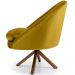 Kit 02 Poltronas Decorativa Base Giratória de Madeira Rafa D02 Veludo Mostarda B-279 - Lyam Decor