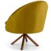Kit 02 Poltronas Decorativa Base Giratória de Madeira Rafa D02 Veludo Mostarda B-279 - Lyam Decor