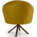Kit 02 Poltronas Decorativa Base Giratória de Madeira Rafa D02 Veludo Mostarda B-279 - Lyam Decor
