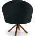 Kit 02 Poltronas Decorativa Base Giratória de Madeira Rafa D02 Veludo Preto B-300 - Lyam Decor