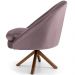 Kit 02 Poltronas Decorativa Base Giratória de Madeira Rafa D02 Veludo Rosê B-305 - Lyam Decor