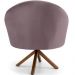 Kit 02 Poltronas Decorativa Base Giratória de Madeira Rafa D02 Veludo Rosê B-305 - Lyam Decor