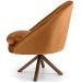 Kit 02 Poltronas Decorativa Base Giratória de Madeira Rafa D02 Veludo Telha B-262 - Lyam Decor