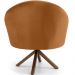 Kit 02 Poltronas Decorativa Base Giratória de Madeira Rafa D02 Veludo Telha B-262 - Lyam Decor