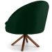 Kit 02 Poltronas Decorativa Base Giratória de Madeira Rafa D02 Veludo Verde B-303 - Lyam Decor