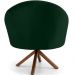 Kit 02 Poltronas Decorativa Base Giratória de Madeira Rafa D02 Veludo Verde B-303 - Lyam Decor