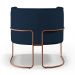 Kit 02 Poltronas Decorativa Fixa Base de Aço Cobre Betina D02 Veludo Azul Oxford C-304 - Lyam Decor