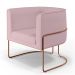 Kit 02 Poltronas Decorativa Fixa Base de Aço Cobre Betina D02 Veludo Rosê C-305 - Lyam Decor