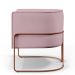 Kit 02 Poltronas Decorativa Fixa Base de Aço Cobre Betina D02 Veludo Rosê C-305 - Lyam Decor