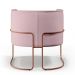 Kit 02 Poltronas Decorativa Fixa Base de Aço Cobre Betina D02 Veludo Rosê C-305 - Lyam Decor