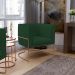 Kit 02 Poltronas Decorativa Fixa Base de Aço Cobre Betina D02 Veludo Verde Musgo C-303 - Lyam Decor