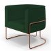 Kit 02 Poltronas Decorativa Fixa Base de Aço Cobre Betina D02 Veludo Verde Musgo C-303 - Lyam Decor