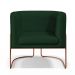 Kit 02 Poltronas Decorativa Fixa Base de Aço Cobre Betina D02 Veludo Verde Musgo C-303 - Lyam Decor