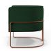 Kit 02 Poltronas Decorativa Fixa Base de Aço Cobre Betina D02 Veludo Verde Musgo C-303 - Lyam Decor