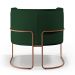 Kit 02 Poltronas Decorativa Fixa Base de Aço Cobre Betina D02 Veludo Verde Musgo C-303 - Lyam Decor