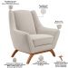 Kit 02 Poltronas Decorativa Fixa Base de Madeira Castanho Juliet D02 Bouclê Creme C-54 - Lyam Decor
