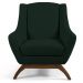 Kit 02 Poltronas Decorativa Fixa Base de Madeira Juliet D02 Linho Verde C-117 - Lyam Decor