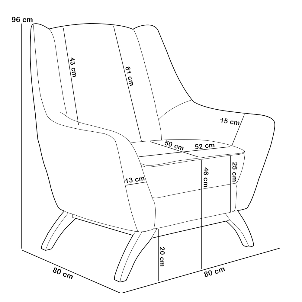 Kit 02 Poltronas Decorativa Fixa Base de Madeira Juliet D02 Veludo Cinza C-317 - Lyam Decor