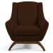 Kit 02 Poltronas Decorativa Fixa Base de Madeira Juliet D02 Veludo Marrom C-276 - Lyam Decor
