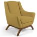 Kit 02 Poltronas Decorativa Fixa Base de Madeira Juliet D02 Veludo Mostarda C-279 - Lyam Decor