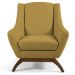 Kit 02 Poltronas Decorativa Fixa Base de Madeira Juliet D02 Veludo Mostarda C-279 - Lyam Decor