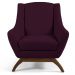 Kit 02 Poltronas Decorativa Fixa Base de Madeira Juliet D02 Veludo Roxo Grape C-292 - Lyam Decor