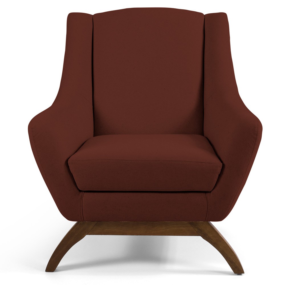 Kit 02 Poltronas Decorativa Fixa Base de Madeira Juliet D02 Veludo Terracota C-417 - Lyam Decor