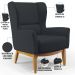 Kit 02 Poltronas Decorativa Fixa Base de Madeira Milena D02 Linho Chumbo D-465 - Lyam Decor