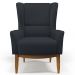 Kit 02 Poltronas Decorativa Fixa Base de Madeira Milena D02 Linho Chumbo D-465 - Lyam Decor