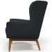 Kit 02 Poltronas Decorativa Fixa Base de Madeira Milena D02 Linho Chumbo D-465 - Lyam Decor
