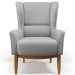 Kit 02 Poltronas Decorativa Fixa Base de Madeira Milena D02 Linho Cinza D-315 - Lyam Decor