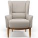 Kit 02 Poltronas Decorativa Fixa Base de Madeira Milena D02 Linho Cru C-443 - Lyam Decor