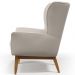 Kit 02 Poltronas Decorativa Fixa Base de Madeira Milena D02 Linho Cru C-443 - Lyam Decor