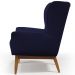 Kit 02 Poltronas Decorativa Fixa Base de Madeira Milena D02 Veludo Azul Marinho C-304 - Lyam Decor