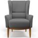 Kit 02 Poltronas Decorativa Fixa Base de Madeira Milena D02 Veludo Cinza C-317 - Lyam Decor