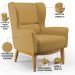 Kit 02 Poltronas Decorativa Fixa Base de Madeira Milena D02 Veludo Mostarda C-260 - Lyam Decor