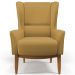 Kit 02 Poltronas Decorativa Fixa Base de Madeira Milena D02 Veludo Mostarda C-260 - Lyam Decor