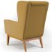 Kit 02 Poltronas Decorativa Fixa Base de Madeira Milena D02 Veludo Mostarda C-260 - Lyam Decor