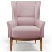 Kit 02 Poltronas Decorativa Fixa Base de Madeira Milena D02 Veludo Rosê C-305 - Lyam Decor