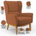 Kit 02 Poltronas Decorativa Fixa Base de Madeira Milena D02 Veludo Telha C-262 - Lyam Decor