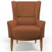 Kit 02 Poltronas Decorativa Fixa Base de Madeira Milena D02 Veludo Telha C-262 - Lyam Decor