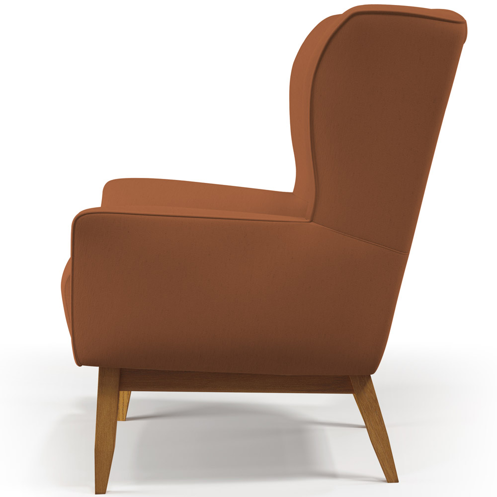 Kit 02 Poltronas Decorativa Fixa Base de Madeira Milena D02 Veludo Telha C-262 - Lyam Decor