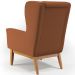 Kit 02 Poltronas Decorativa Fixa Base de Madeira Milena D02 Veludo Telha C-262 - Lyam Decor