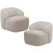 Kit 02 Poltronas Decorativa Fixa Orgânica Para Sala Living Barolo L06 Bouclê Bege - Lyam Decor