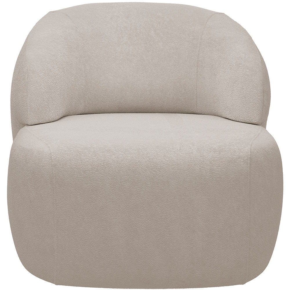 Kit 02 Poltronas Decorativa Fixa Orgânica Para Sala Living Barolo L06 Bouclê Bege - Lyam Decor